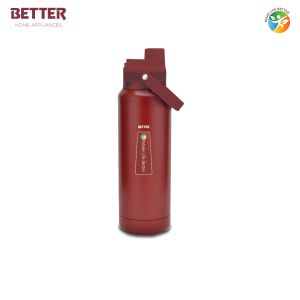 Better Mars Sports Bottle, 1000 ml, Red Stainless Steel | Vacuum Insulated Flask