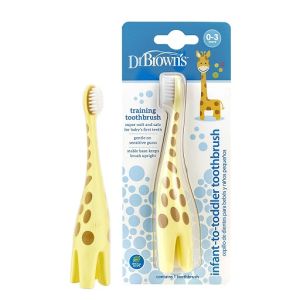 Dr. Brown's HG060-P4 Infant-To-Toddler Toothbrush Giraffe - Yellow