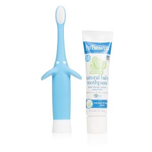 Dr. Brown's infant toothbrush, toothpaste combo pack elephant, blue - HG024-P4