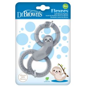 Dr Brown's Sloth Long Limbed Silicone Teether, Gray, CPKG TE012-INTL(3m+)