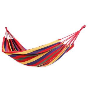 Lightweight Portable Breathable Convenient & Wear Resistant Canvas Cotton Hanging Hammock Swing for Outdoor Travel Such as Camping, Backpacking