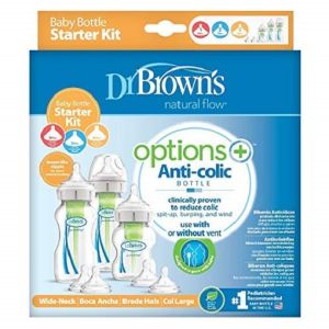 Dr. Brown Options+ Wide-Neck Baby Bottle Starter Kit, PP WB03606- INTLX ( 0-9 M Nipple included)