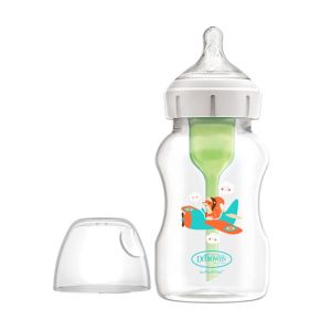 Dr Brown's  11 oz/330 mL Wide-Neck Bottle, squirrel pilot deco, with Level 2 Nipple, 1-Pack WB111001-SPX