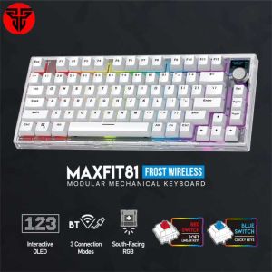 FANTECH MAXFIT81 MK910 WIRELESS BLUETOOTH 75% MECHANICAL KEYBOARD GAMING ABS-White(Red Switch)