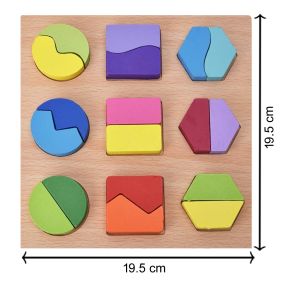 Cute Baby Colorful Wooden Digital Geometric Shapes Pairing Cognition Toys, Early Learning Education Montessori Puzzle & Birthday Gift for Toddlers