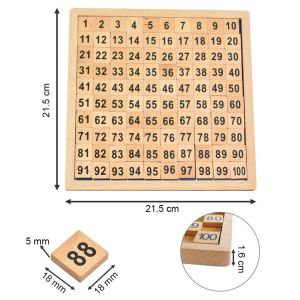 Cute Baby Wooden Mathematics Puzzle Digit Board 1-100 Continuous Numbers, Early Learning & Education Motor Skill Development & Training Toys for Kids