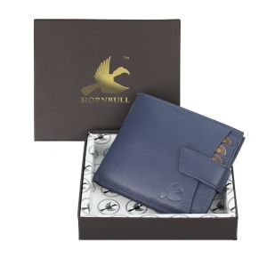 Hornbull Navy Odense Genuine Leather Wallet for Men