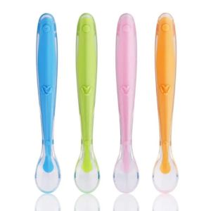 Cute Baby Soft Silicone Temperature Sensing Feeding Spoon Tableware Utensils for Children for 0M+