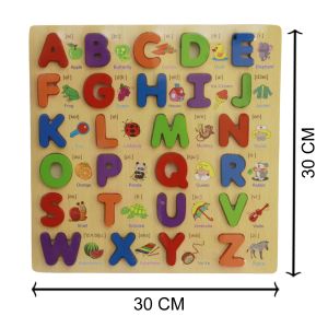 Wooden Puzzle 3D English Alphabets Capital Letter (ABCD)
