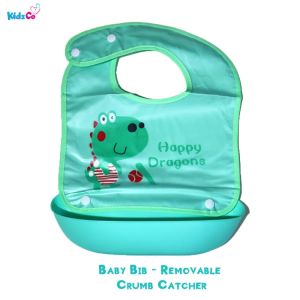 Baby Waterproof Bib with Removable Crumb Catcher