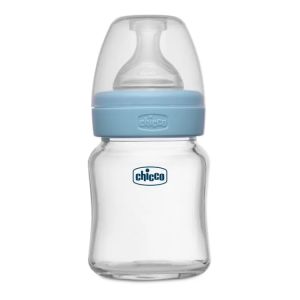 Chicco Well-Being Glass Feeding Bottle (120ml, Slow Flow)