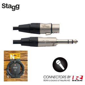 Stagg NAC6PSXFR Microphone Cable – Audio Cable, XLRf-TRS, 6m