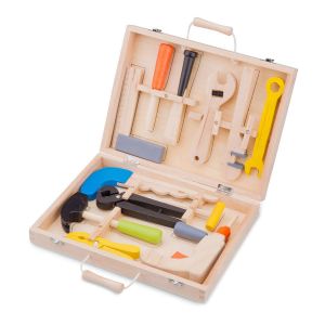 Cute Baby Wooden Maintenance Pretend Play Toys, Assembly & Disassembly Multifunctional Construction Carpenter Tools Box Home Puzzle Playset for Kids