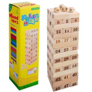 Cute Baby 48 Pieces Jenga Wooden Stacking Blocks & Balancing Toys
