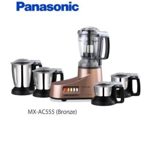 Panasonic MX-AC555-BRONZE 550W Super Mixer Grinder 4 Steel jars, 1 Juicer jar (Metallic bronze)