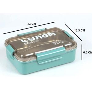 Stainless-Steel 3 Compartment Food Containers Lunch Box with Spoon  800ml