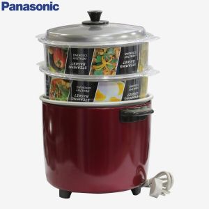 Panasonic 2.2Ltr. Drum Cooker with Warmer and Double Steaming Basket (Metallic Burgundy) SR-WA 22(H)SS