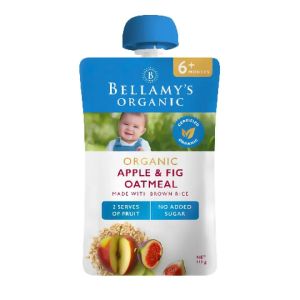 Bellamy's Organic Apple and Fig Oatmeal Made with Brown Rice 120Gm (6 months+)