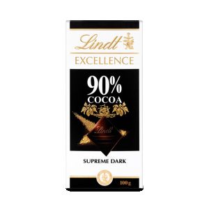 Lindt Excellence Dark 90% Cocoa Chocolate 100Gm