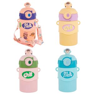 Cartoon Design Stainless Steel Straw Sipper Thermos Water Bottle For Baby ‘JM-009’ 500ml