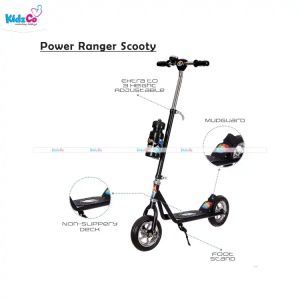 Power Ranger 2 Wheel Scooter for Kids with Sipper, Bell, Stand and Adjustable Height Upto 12 Years Kids (Capacity 60 kg)