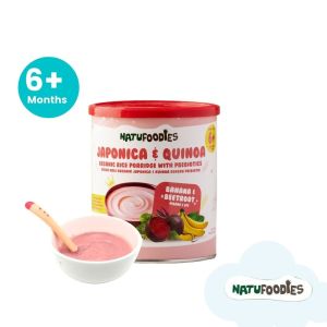 Natufoodies Japonica & Quinoa Rice Porridge- Banana & Beetroot 200 Gm (6M+)
