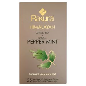 Rakura Himalayan Green Tea + Natural Pepper Mint 100Tea Bags (Envelope)