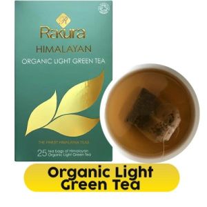 Rakura Himalayan Organic Light Green Tea 100Tea Bags (Envelope)