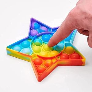Star Shape Colorful Fidget Toy Push Pops Bubble Popit For Baby