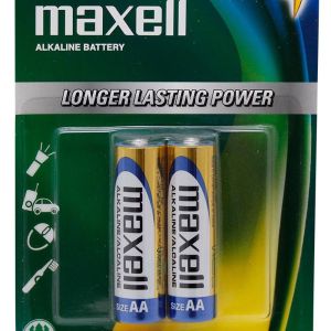 Maxell Alkaline AA Sized 1.5V Battery 2 Pcs (1 Pair), Long Lasting and Reliable