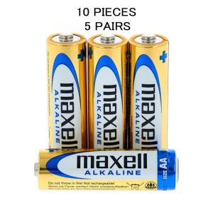Maxell Alkaline AA Sized 1.5V Battery 10 Pcs (5 Pair), Long Lasting and Reliable