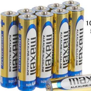 Maxell Alkaline AAA Sized 1.5V Battery 10 Pcs (5 Pair), Long Lasting and Reliable