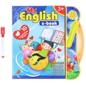 My English E-Book Including 10 Learning Pages With Letters Words Spelling Quizzes Numbers Colors Shapes Lights & Melodies For Preschool Children 3+