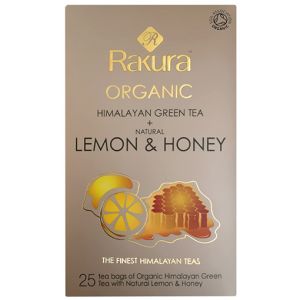 Rakura Himalayan Organic Green Tea Natural Lemon And Honey 25 Tea Bags