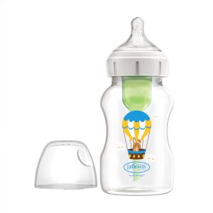 Dr Brown's  11 oz/330 mL Wide-Neck Bottle, balloon bunny deco, with Level 2 Nipple, 1-Pack WB111002-SPX