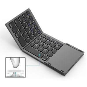 Mini Wireless Portable Tri Fold Slim Bluetooth Keyboard With Touchpad B033