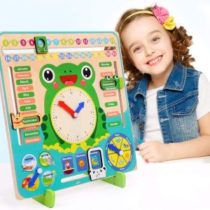 Clock Calendar Weather Season Month Cognitive Board Kids Educational Toy