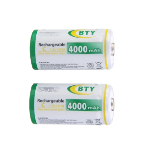 BTY HR14 4000mAh 1.2V C Size Rechargeable Ni-MH Battery (1 Pair)
