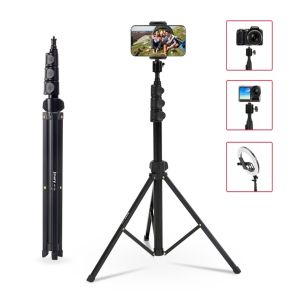 Jmary MT-38 Heavy Duty Aluminum Lightweight Extendable Tripod Stand/Selfie Stick with Mobile Holder For Smartphone, Camera & Selfie Ring Light