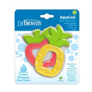 Dr Brown's AquaCool Water-Filled Teether, Pineapple and Apple, 2-Pack TE024(3m+)
