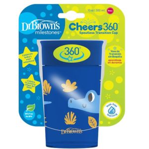 Dr Brown's Smooth Wall Cheers360 w/Handles, 10 oz/300 mL, Blue Ocean TC11002