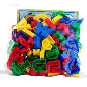 Montessori Lacing Multicolored Capital English Alphabet (ABCD) Puzzle Blocks