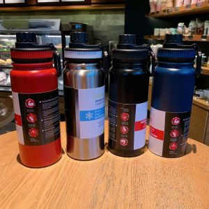 600Ml Double Wall Vacuum Insulated 304 Stainless Steel Portable Wide Mouth Sport Water Bottle.