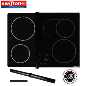 Swifton Silicone Translucent Mat for Induction Hob 1 Piece Set Lightweight and Translucent Induction Cooktop and Hob Glass Protector 60 cm Mat Anti Slip Pad