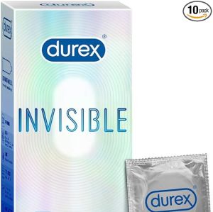 Durex Invisible Super Ultra Thin Condoms for Men - 10 Count