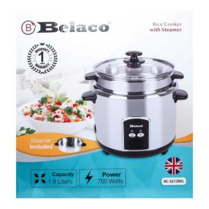 Belaco 1.8Ltr.  Rice Cooker With Steamer RC-S212BEL