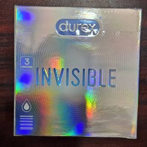 Durex Invisible Condoms, Ultra Thin, Ultra Sensitive Natural Rubber Latex Condoms for Men 3s Pack Of 2