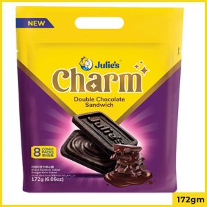 Julies Charm Double Chocolate Sandwich Biscuits 172Gm