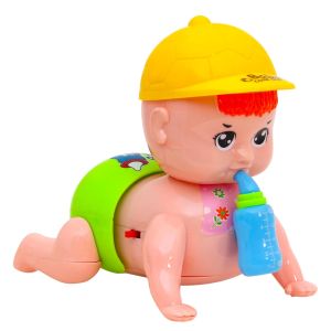 Laughing Baby Crawling Doll Toy with Music & Lights