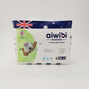 Aiwibi Australian Disposable Breathable Baby Diapers Tapestyle Premium S32
